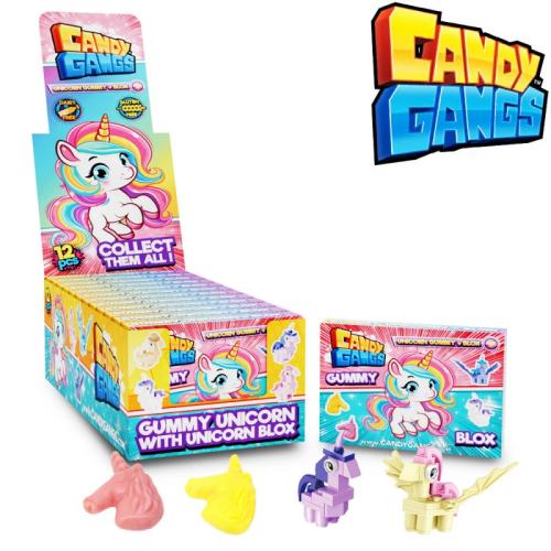Candy Gangs Unicorn Gummy + Blox Żelki Jednorożce + Klocki 60g x 12szt 