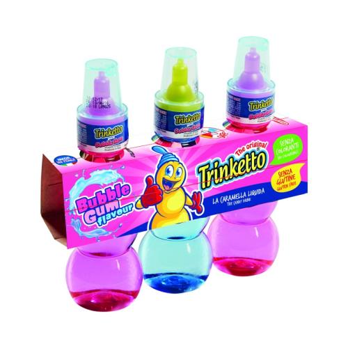 Trinketto Bubble Gum Tris Cukierek w płynie o smaku gumy balonowej 210ml (3 x 70ml) x 20szt