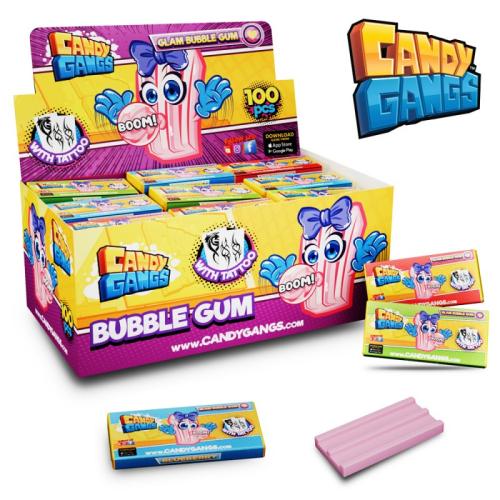 Candy Gangs Glam Bubble Gum Guma do żucia z tatuażem 3,5g x 100szt