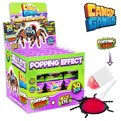 Candy Gangs Creepy Boom Boom Żelka pająk z żelem i proszkiem strzelającym 16g x 30szt