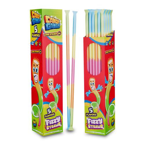 Candy Gangs Long Straws Rurka z oranżadką w proszku 13g x 50szt